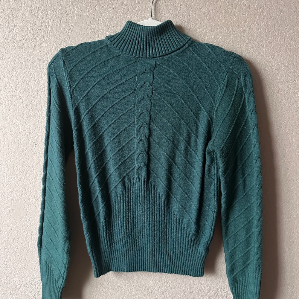 Teal Cable Knit Women's Sweater